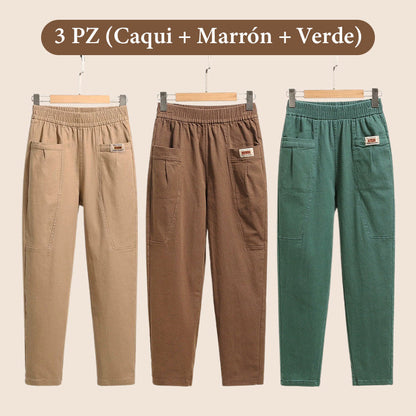 🎁Pantalones de Algodón Cómodos para Mujeres con Cinturilla Elástica