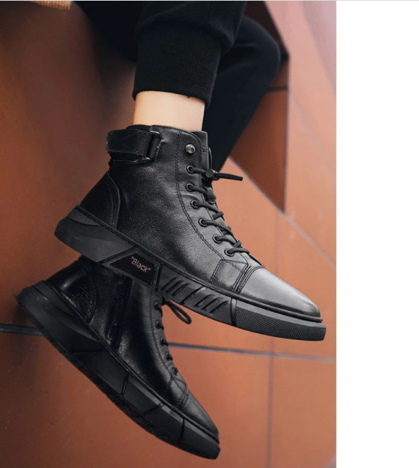 Botas de cuero genuino versátiles y casuales para hombre