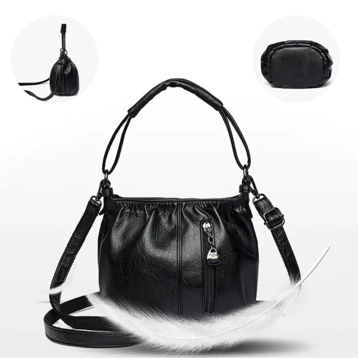 🔥Tu compañero diario: Bolso Bucket de piel suave con detalles plisados | Elegancia relajada para el día a día 🔥