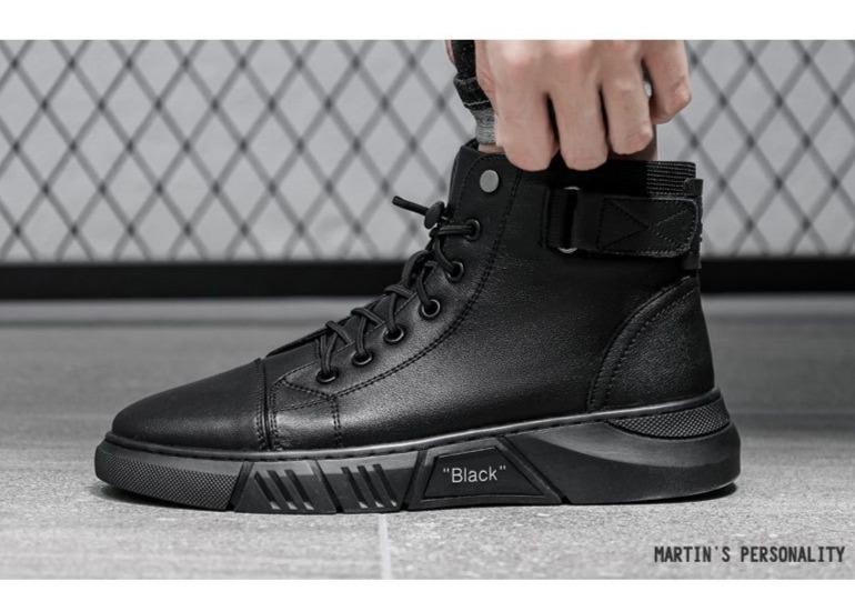 Botas de cuero genuino versátiles y casuales para hombre