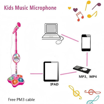 🎅 Ofertas especiales para Navidad🌲 Micrófono de juguete, máquina de karaoke de juguete con luces.