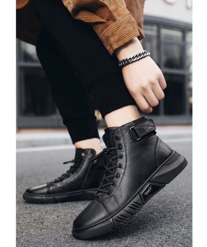 Botas de cuero genuino versátiles y casuales para hombre