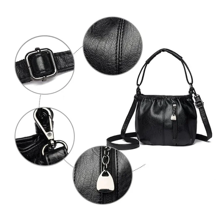 🔥Tu compañero diario: Bolso Bucket de piel suave con detalles plisados | Elegancia relajada para el día a día 🔥