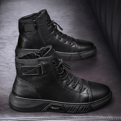 Botas de cuero genuino versátiles y casuales para hombre