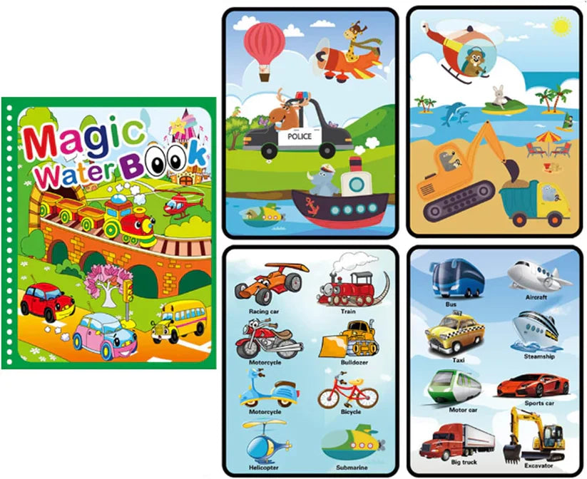 Libro Montessori para colorear y dibujar con agua