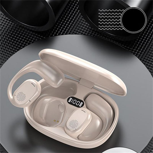 99H de duración, auriculares Bluetooth de conducción ósea con gancho para la oreja real.