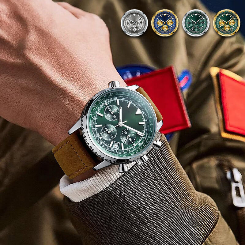 🔥Reloj de cuarzo analógico multifunción cronógrafo impermeable con fecha para hombre