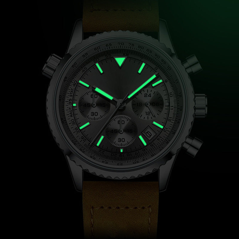 🔥Reloj de cuarzo analógico multifunción cronógrafo impermeable con fecha para hombre