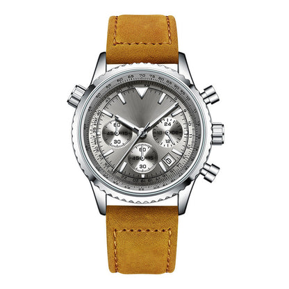 🔥Reloj de cuarzo analógico multifunción cronógrafo impermeable con fecha para hombre