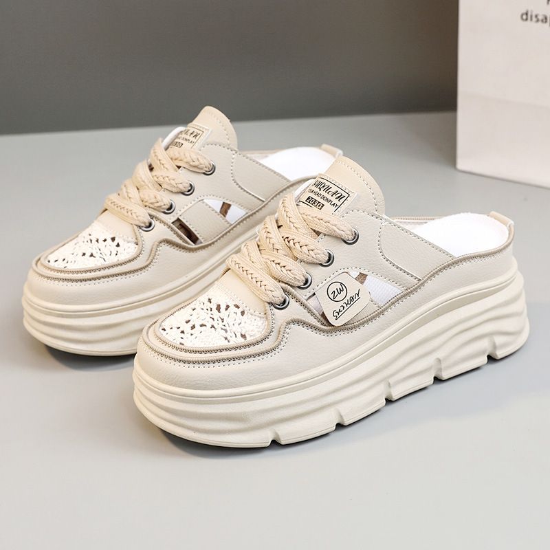 Zapatos ligeros con suela gruesa hueca y transpirable para mujer