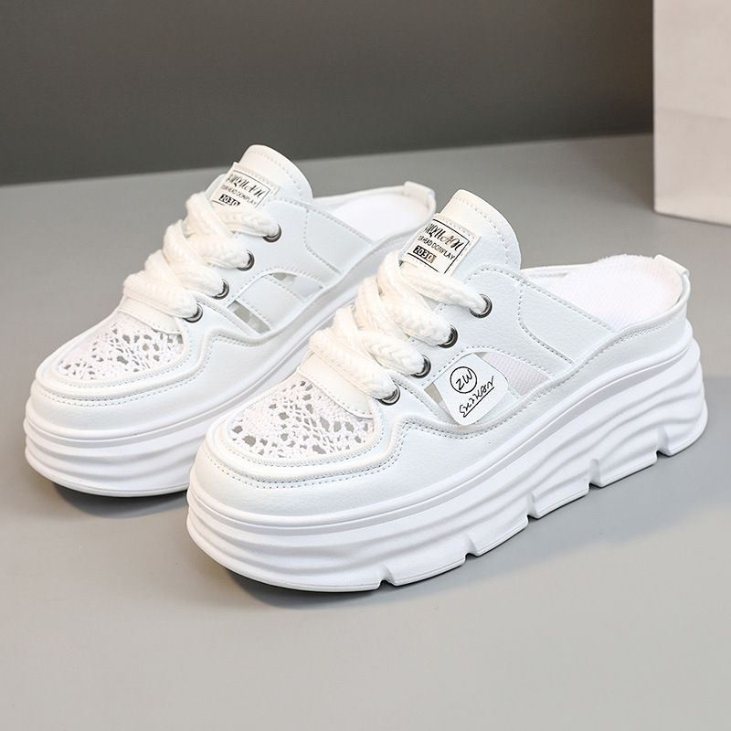 Zapatos ligeros con suela gruesa hueca y transpirable para mujer