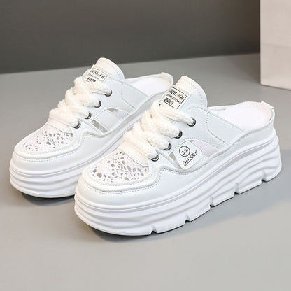 Zapatos ligeros con suela gruesa hueca y transpirable para mujer