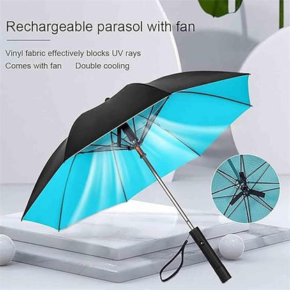 Paraguas Con Protección UPF50+ UV Con Rociador y Ventilador