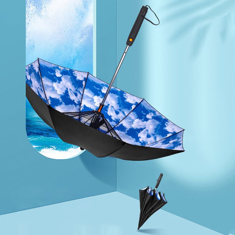 Paraguas Con Protección UPF50+ UV Con Rociador y Ventilador