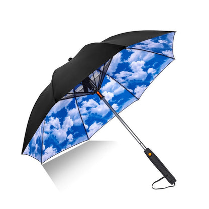 Paraguas Con Protección UPF50+ UV Con Rociador y Ventilador