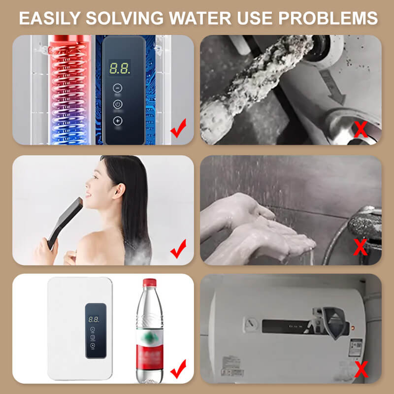 ✨ Calentador de Agua Instantáneo sin Tanque - Diseño Compacto con Control de Temperatura Digital para Ahorro de Energía ⚡🚿