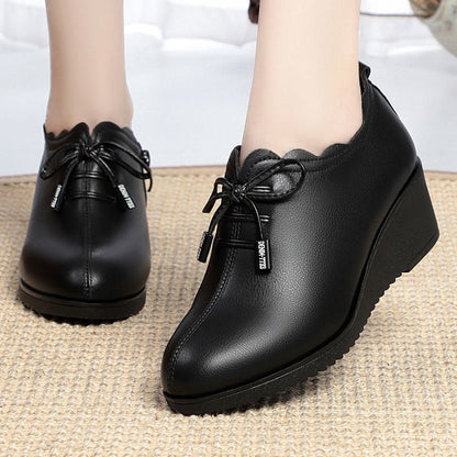 Zapatos de cuero PU elegantes, transpirables y antideslizantes para mujer