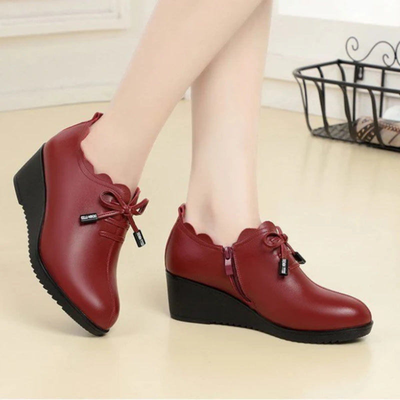 Zapatos de cuero PU elegantes, transpirables y antideslizantes para mujer