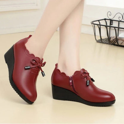 Zapatos de cuero PU elegantes, transpirables y antideslizantes para mujer