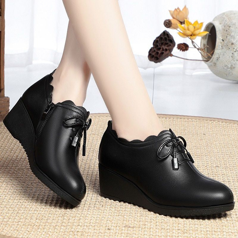 Zapatos de cuero PU elegantes, transpirables y antideslizantes para mujer