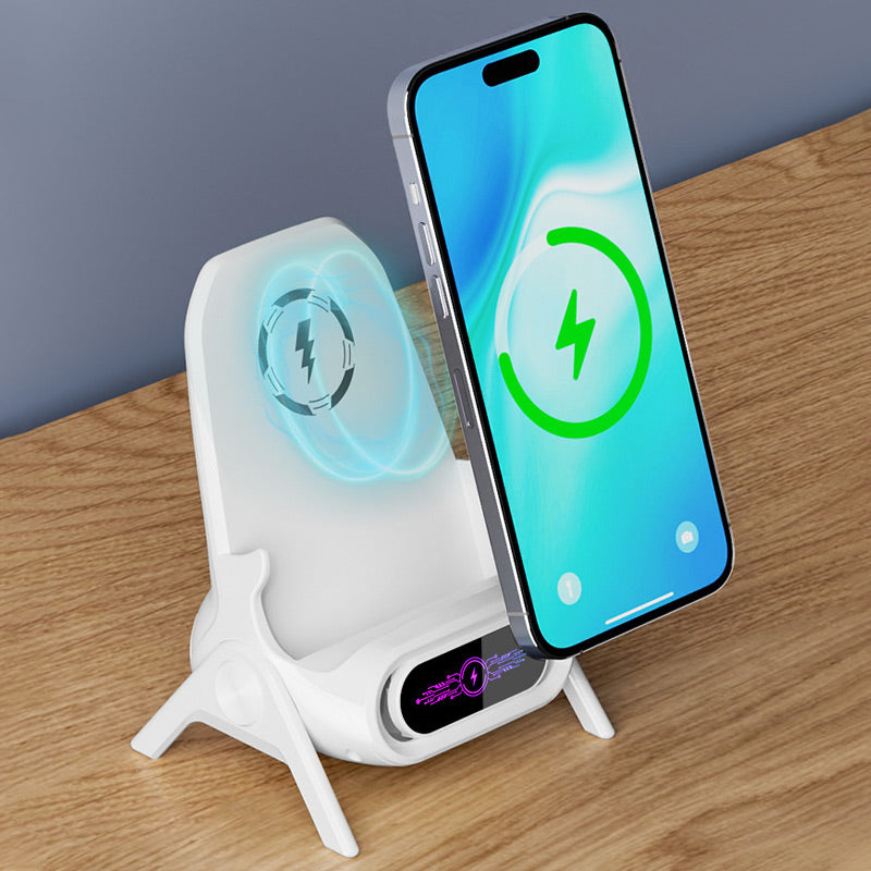 📱 42% DE DESCUENTO ! ✨ Soporte de Teléfono con Cargador Rápido Inalámbrico - Ajuste Universal y Rotación 360°, Ideal para Viajes u Oficina 🚗📦