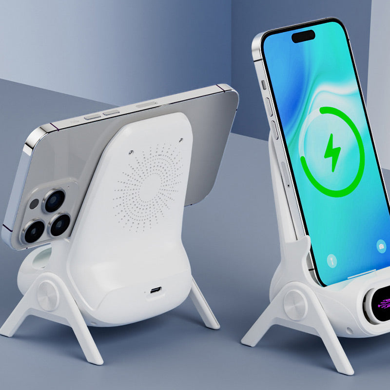 📱 42% DE DESCUENTO ! ✨ Soporte de Teléfono con Cargador Rápido Inalámbrico - Ajuste Universal y Rotación 360°, Ideal para Viajes u Oficina 🚗📦