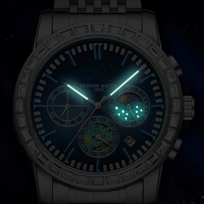 Reloj de cuarzo de acero de lujo para hombre