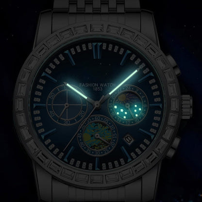 Reloj de cuarzo de acero de lujo para hombre