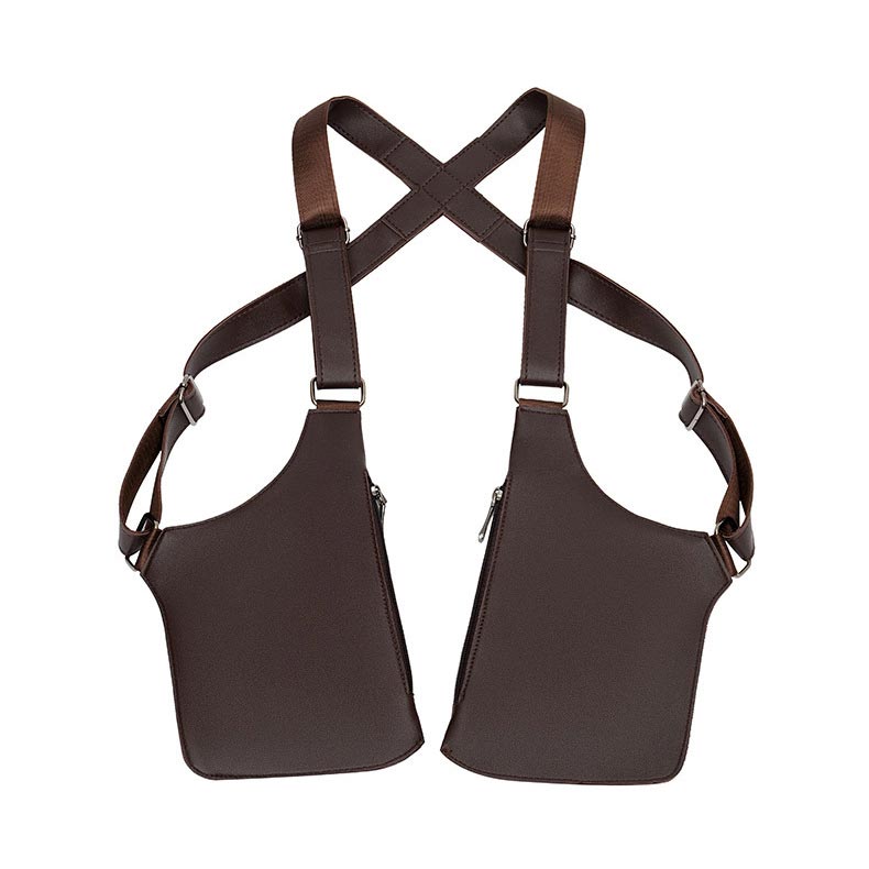 Bolso táctico antirrobo para exteriores con doble correa para el hombro y múltiples bolsillos