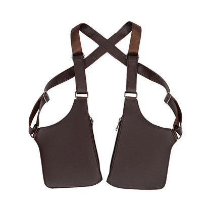 Bolso táctico antirrobo para exteriores con doble correa para el hombro y múltiples bolsillos