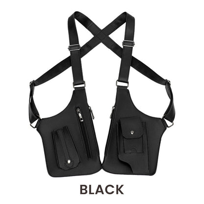 Bolso táctico antirrobo para exteriores con doble correa para el hombro y múltiples bolsillos