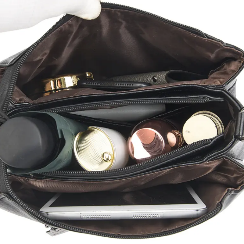 Bolso de Hombro Multicapa de Gran Capacidad Retro