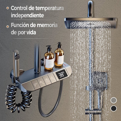 Juego de Grifos de Ducha Termostáticos Inteligentes con Aumento de Presión y Pantalla Digital