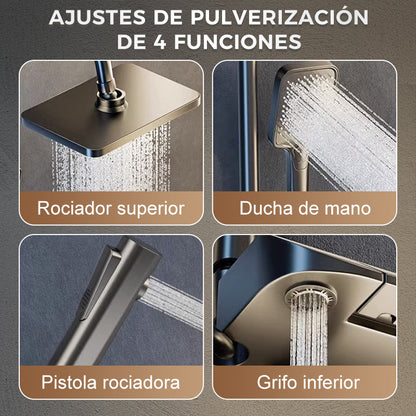 Juego de Grifos de Ducha Termostáticos Inteligentes con Aumento de Presión y Pantalla Digital