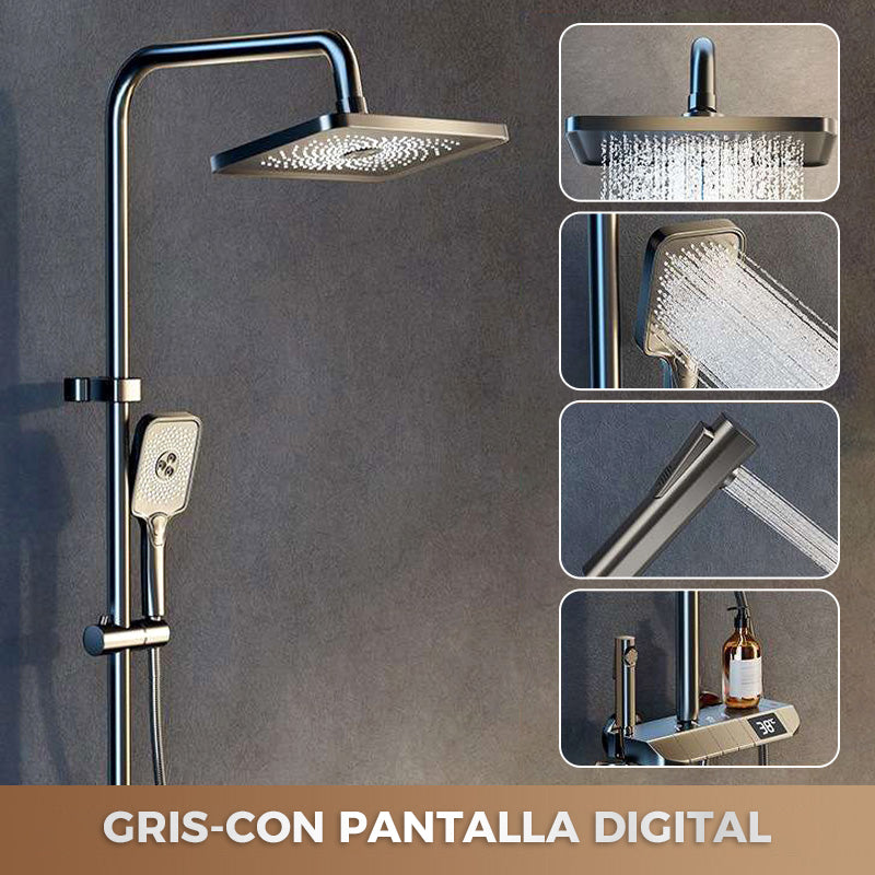 Juego de Grifos de Ducha Termostáticos Inteligentes con Aumento de Presión y Pantalla Digital