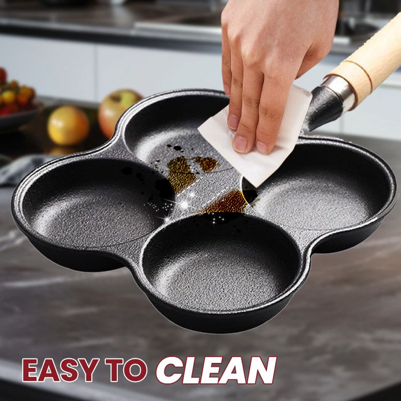 Sartén para Freír Huevos de Hierro Fundido Antiadherente de 4/5 Tazas
