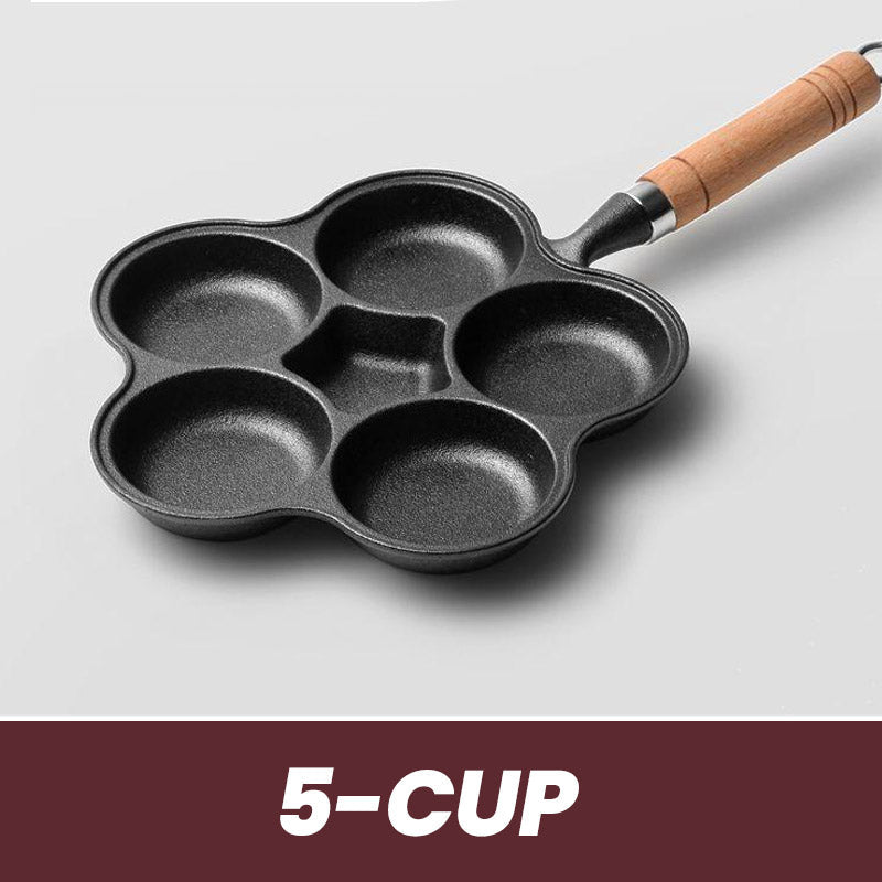 Sartén para Freír Huevos de Hierro Fundido Antiadherente de 4/5 Tazas