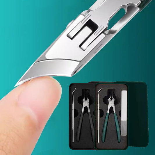 🔥Oferta 2025🔥 Cortaúñas antisalpicaduras con borde inclinado de 25° (juego de 3 piezas)
