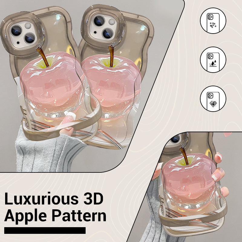 Funda Transparente con Patrón de Manzana para iPhone Serie 16/15/14/13/12/11