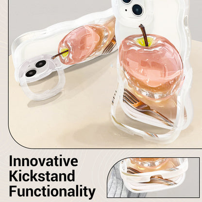Funda Transparente con Patrón de Manzana para iPhone Serie 16/15/14/13/12/11