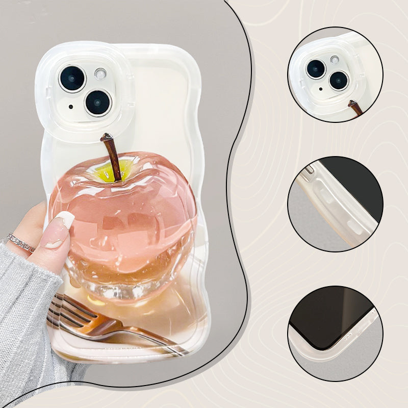 Funda Transparente con Patrón de Manzana para iPhone Serie 16/15/14/13/12/11