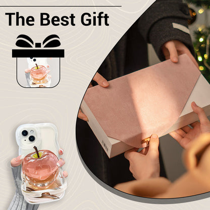 Funda Transparente con Patrón de Manzana para iPhone Serie 16/15/14/13/12/11