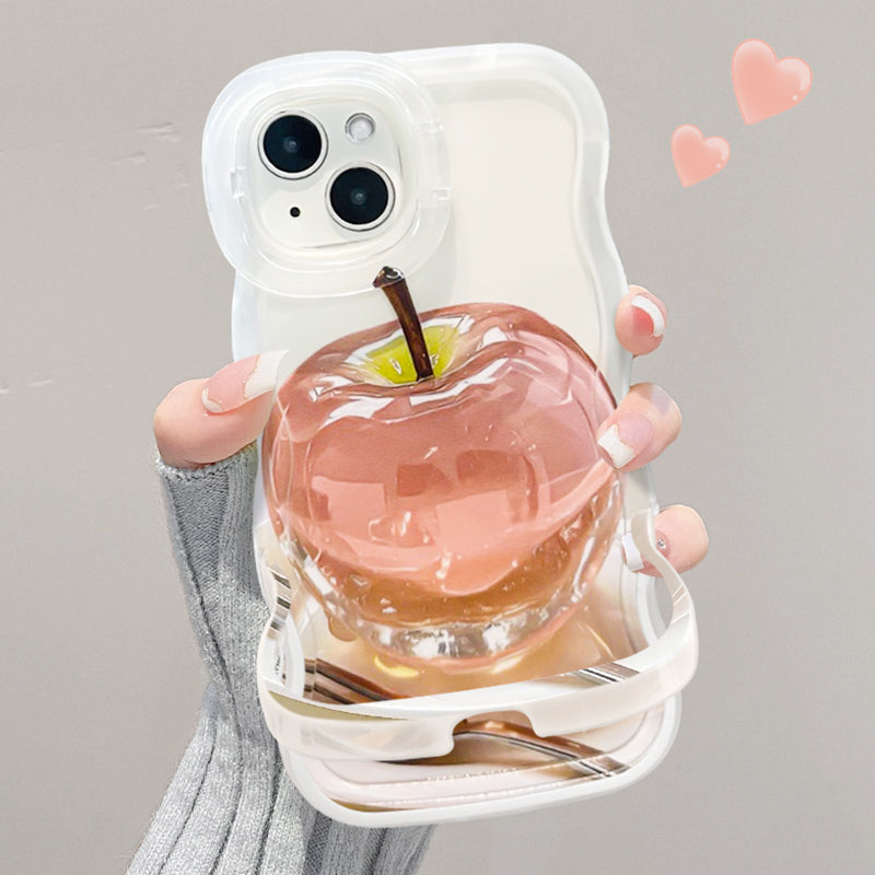Funda Transparente con Patrón de Manzana para iPhone Serie 16/15/14/13/12/11