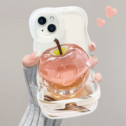 Funda Transparente con Patrón de Manzana para iPhone Serie 16/15/14/13/12/11