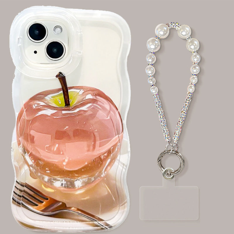Funda Transparente con Patrón de Manzana para iPhone Serie 16/15/14/13/12/11