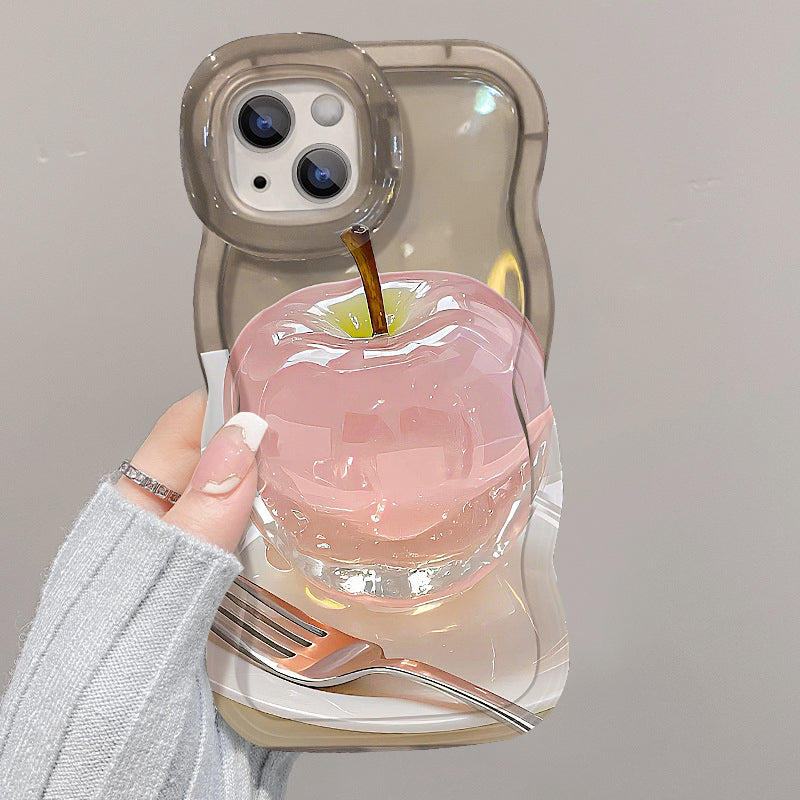 Funda Transparente con Patrón de Manzana para iPhone Serie 16/15/14/13/12/11
