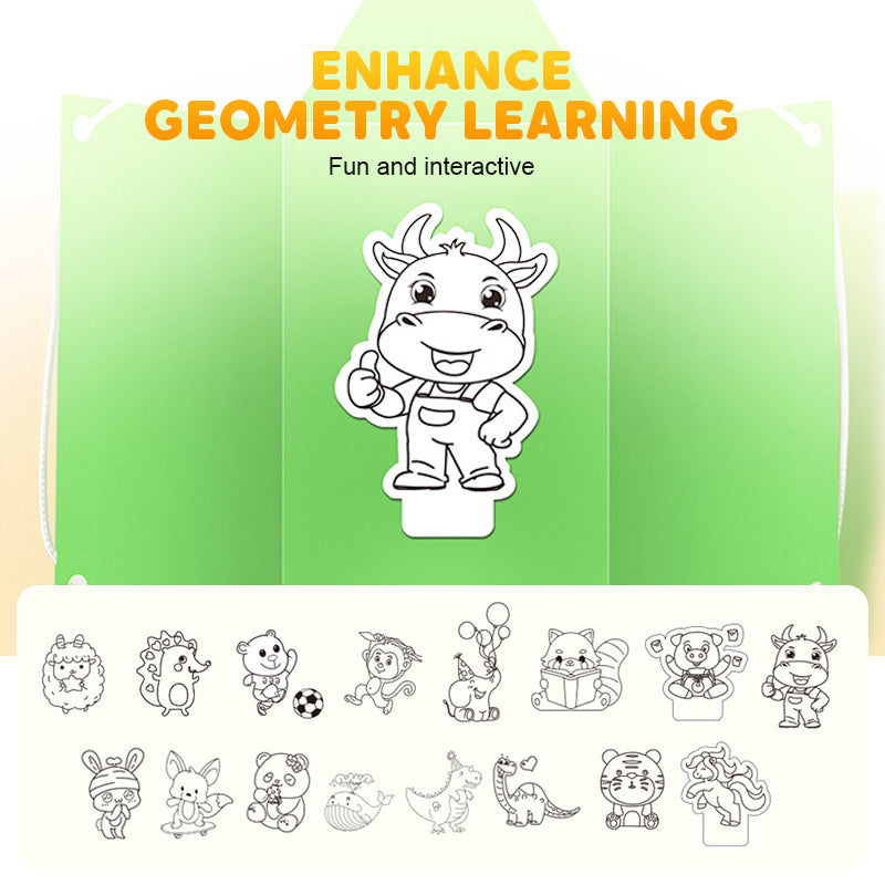 👶✨Libro de aprendizaje de geometría 3D con cuerda para tirar