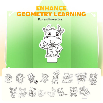 👶✨Libro de aprendizaje de geometría 3D con cuerda para tirar