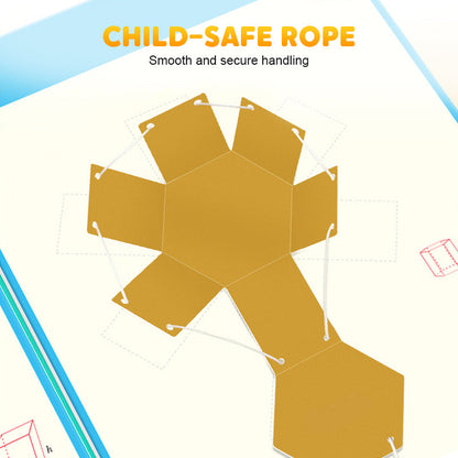 👶✨Libro de aprendizaje de geometría 3D con cuerda para tirar