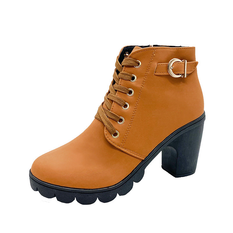 Botas de tacón grueso para mujer🍂Novedades de otoño: 49 % de descuento